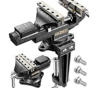 Dual-Purpose Bench Vise 3.3" Universal with Multifunctional jaw, 360° Swivel Clamps on Vise, Multi-Functional Combined with Quick Adjustment, Movable Home Vice for Woodworking