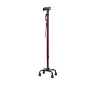 Dual Purpose Crutches for The Elderly, Non-Slip Cane, Four-Legged, Lighted Telescopic Lightweight, Four-cornered(Brown)