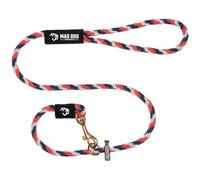 Dual Purpose Dog Leash 1/2" x 8' Red/White/Blue Signature Rope - Made in USA by Mad Dog Products