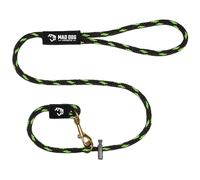 Dual Purpose Dog Leash 3/8" x 6' Black/Lime Signature Rope - Made in USA by Mad Dog Products