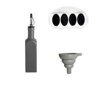 Dual Purpose Leak Proof Oil Bottle Container, Large Capacity Ceramic Olive Oil Dispenser Bottle Kitchen Accessories(Gray-Rectangle)