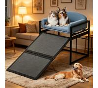 Dual-Purpose Ottoman Dog Stairs for High Beds, Folding Split Pet Ramp & Couch Steps for Small Medium Dogs, Non-Slip Stable Ladder for Indoor Outdoor Use