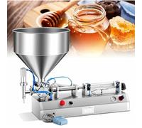 Dual Purpose Pneumatic Filling Machine for Liquid & Paste, Horizontal Cream Filler with Leak-Proof Nozzle, Adjustable 100-1000ml