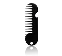 Dual-Purpose Pocket Comb and Opener for Lifes, Black | Metal Hair Comb Featuring Built-in Bottle Cap Remover On-the-Go, Everyday Carry and Grooming