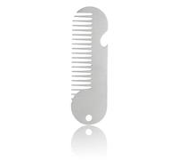Dual-Purpose Pocket Comb and Opener for Lifes, Silver | Metal Hair Comb Featuring Built-in Bottle Cap Remover On-the-Go, Everyday Carry and Grooming