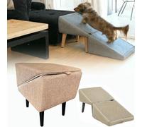 Dual-Purpose Split Ottoman Dog Ramp,Folding Pet Ramps Stairs, Non-Slip Outdoor Pet Steps,Suitable for Bed and Sofa