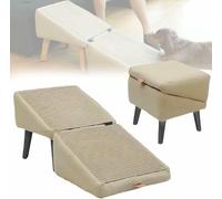 Dual-Purpose Split Ottoman Dog Ramp,Folding Pet Ramps Stairs, Non-Slip Outdoor Pet Steps,Suitable for Bed and Sofa