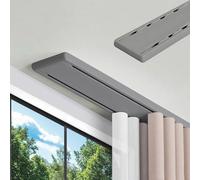Dual Rail Ceiling Track System for Room Divider Heavy Duty 3.3FT13FT Sliding Rod Silent Operation for Windows/Office/French Doors (Gray 130cm/4.3FT)