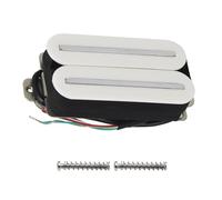 Dual Rail Pickup Electric Guitar Humbucking Pickup Ceramic Guitar Pickup Parts(Color:White Bridge)