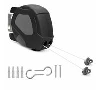 Dual Retractable Washing Line 30m (2 x 15m) Extendable Clothes Line with Automatic Retraction, UV-Protected Case & Steel Fittings, Wall Mounted for Indoor & Outdoor Use, Holds up to 30kg