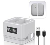 Dual Ring Battery Charger/Charging Station with LED Display, Compatible with Ring Video Doorbell 2/3/4/3Plus/Spotlight Cam, Type-C Input, Multiple Charging Options