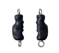 Dual Ring Fitness Handles TPE Coated Grip for Workout Bands Pull Down Exercise Home Gym Kit 20x10cm