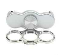 Dual Ring Phone Grip Adjustable Three-Finger Stand Magnetic Car Mount Compatible Foldable Loop Silver(Silver)