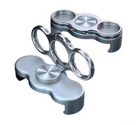 Dual-Ring Three-Finger Back Clip for Phones with Rotating Kickstand and Magnetic Attachment Capability (Silver)