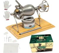 Dual Safety Valves Popcorn Maker Machine, Old Fashioned Popcorn Cannon with Wooden Board Base, Hot Air Popcorn Popper(400ml)