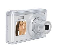 Dual Screen Digital Camera, 4K HD Autofocus Retro Compact Digital Camera with Telescopic Lens for Outdoor Travel Photography (Silver