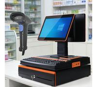 Dual Screen POS System with Built-in Printer and Scanner, Ideal for Retail and Restaurant Operations