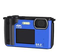 Dual Screen Selfie Camcorder 64MP Digital Camera For Photography 2" 2.8" Wifi 4K Vlog Video Live Streaming Webcam Takes Sharp Smooth(With 128G,Only Camera-02)
