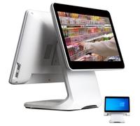 Dual Screen Touchscreen POS Cash Register, 15.6" Touch Screen & 13.3" Display, N2930 CPU, 4GB RAM 64GB SSD, Windows 7/10, for Business Restaurant Retail Supermarket