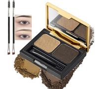 Dual-Shade Eyebrow Powder Palette With Mirror & Spoolie & Angle Brush Set - Light To Dark Brown Brow Kit For Natural Dimension, Customisable Looks, Long-Lasting Wear & Everyday Enhancement