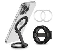 Dual-Side Magnetic Phone Grip for MagSafe, Phone Ring Holder Removable Adjustable Stand for iPhone 16/15/14/13/12 Series & MagSafe Case, Samsung Galaxy S25 S24 S23 A16 A15, Fit for Magnetic Car Mount