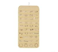 Dual-Sided 80 Pocket Jewelry Organizer 360° Rotating(Beige)