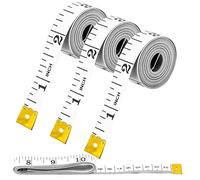 Dual Sided Body Measuring Tape Measure for Body 3 Pack Double Scale Measurement Flexible Fiber Glass Tape for Sewing Fabric Cloth Tailor 60 Inch/ 150cm (White 3Pcs)