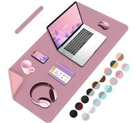 Dual-Sided Desk Mat Office Desk Pad, Waterproof Desk Pad Table Protector, Large Mouse Pad for Keyboard and Mouse, Laptop Desk Writing Mat for Office/Home/Decor-80x40cm，Purple+Pink