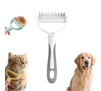 Dual-Sided Pet Grooming Rake, Skin-Safe Teeth Double-Sided Pet grooming brush deshedding, Durable Professional Deshedding Tool for Dogs and Cats with Ergonomic Non-slip Handle (gray-large)