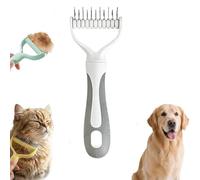 Dual-Sided Pet Grooming Rake, Skin-Safe Teeth Double-Sided Pet grooming brush deshedding, Durable Professional Deshedding Tool for Dogs and Cats with Ergonomic Non-slip Handle (gray-small)