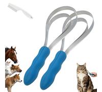 Dual Sided Shedding Blade, Shedding Blade Scraper Tool, Dual Sided Pet Grooming Brush with Soft Grip Handle for All Breeds & Coats Horse Cat (2pc2)