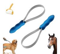 Dual Sided Shedding Blade, Stainless Steel Double Shedding Blade for Horses, Fine Teeth Blade Shedding Tool for Horse, Cattle, Sheep with Comfort Grip (2pcSingle Loop)