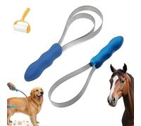 Dual Sided Shedding Blade, Stainless Steel Double Shedding Blade for Horses, Fine Teeth Blade Shedding Tool for Horse, Cattle, Sheep with Comfort Grip (Single Loop+Double Loop)