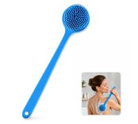 Dual Sided Silicone Back Scrubber, 37.5cm Long Handled Body Scrubber