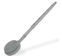 Dual-Sided Silicone Back Scrubber for Shower - 5-Level Extendable Handle (16-24 Inch) Bath Brush, Exfoliating & Massage Body Brush for Men and Women (Gray)
