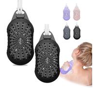 Dual-Sided Silicone Bar Soap Scrubber Pouch,Quick-Dry Exfoliating Silicone Travel Soap Bag Exfoliating Soap Bag Case 2-in-1 Soap Saver Bag (2pcs Black)