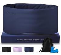 Dual-Sided Sleep Mask for Side Sleepers, Soundless Velcro, Bamboo Fiber & Milk Silk Eye Mask, Zero Pressure Sleeping Mask for Women & Men, Eye Relief Blindfold for Nap, Travel Essentials, Blue