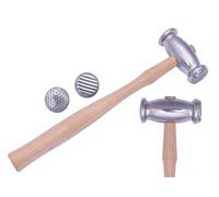 Dual Sided Texturing Hammer with Stripe and Weave Patterns, Metal Smithing Tool for Jewelry Crafts and Repousse Work