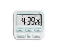 Dual Silent Magnetic Kitchen Timer, Digital Display With 24-hour Countdown And Count Up, Flashing Light Alarm For Quiet Study And Cooking, Plastic Build(F)