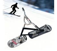 Dual Ski Snow Scooter for Adults & Teens, 360° Rotating Skis for Agile Control, All-Terrain Design with Aluminum Frame, Suitable for Groomed Trails & Backcountry Grey