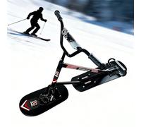 Dual Ski Snow Scooter for Adults & Teens, 360° Rotating Skis for Agile Control, All-Terrain Design with Aluminum Frame, Suitable for Groomed Trails & Backcountry Black
