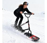 Dual Ski Snow Scooter for Adults with 360° Rotating Skis | All-Terrain Snow Sled with Aluminum Frame & 5-Ply Maple deck | Suitable for Backcountry, Snow Parks & Groomed Trails Black