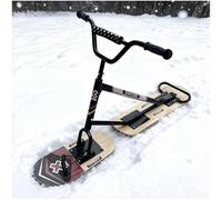 Dual Ski Snow Scooter for Adults with 360° Steering Design, All-Terrain Snow Sled with Aluminum Frame for Backcountry Exploration and Off-Trail Adventures Wood