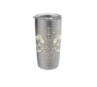 Dual Skull Mushroom Gothic Botanical Vintage Art Stainless Steel Insulated Tumbler