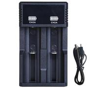 Dual Slot Lithium Battery Charger, Type-C USB, for 21700 26650 18650 Rechargeable Lithium Batteries, with Charging Indicator, Overcharge Protection