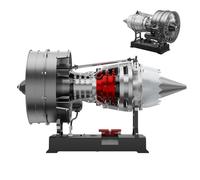 Dual Spool Turbofan Engine Model Kit, Combustion Engine Model, with Throttle Lever, Functional Lights and Working Mechanism, Ideal Craft Gift and Collectible Decoration for Office Desk