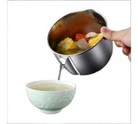 Dual Spout Fat Separator & Gravy Strainer - Premium Stainless Steel, Cool-Touch Handle for Easy, Splash-Free Pouring - Ideal for Broth, Soup, Stew, Hot Pot