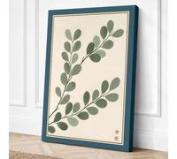 Dual Sprigs in Sage Botanical Canvas Wall Art Print 18x12 Inch