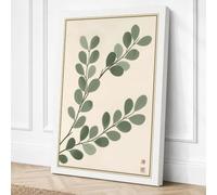 Dual Sprigs in Sage Botanical Canvas Wall Art Print 36x24 Inch