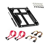 Dual SSD/HDD Metal Mounting Bracket kit 2.5 to 3.5, Convert Any 2.5 inch Solid State Drive/HDD Into One 3.5 inch Drive Bay